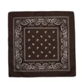Bandana cuadrada marrón oscuro con patrón paisley blanco clásico para estilo hip-hop - Café