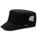 Men's black breathable mesh cadet cap with side ventilation and Sport metal tag detail - Standard Size (56-59cm) / Mesh Style / Black