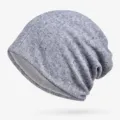 Gorro slouchy gris ligero con textura de rayas transpirable para primavera y verano. - Estilo de Parte Superior Cerrada / Talla única / Gris