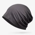 Bonnet slouchy en coton gris doux pour homme et femme, respirant et léger - Taille unique / Gris foncé