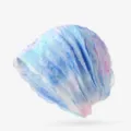 Berretto plissettato morbido e traspirante in sognante colore tie-dye rosa e blu - Taglia Unica (Elasticizzata) / Stile a persiana / Sfumatura blu