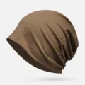 Bonnet slouchy unisexe en coton marron, style léger et respirant pour le printemps. - Taille unique / Khaki Foncé