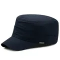 Men's navy blue flat top military cap breathable summer sun hat for outdoor activities - Standard Size (56-59cm) / Quick Dry Style / Navy Blue