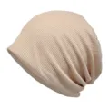 Berretto beige traspirante in maglia a nido d'ape da donna leggero berretto in cotone - Taglia Unica (Elasticizzata) / Stile Vuoto / Beige