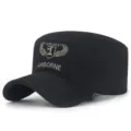 Berretto militare nero da uomo con ricamo Airborne Assault per abbigliamento casual - Regolabile (56-60cm) / Stile 11 - Nero