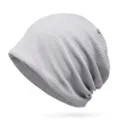Berretto leggero grigio chiaro traspirante in maglia a nido d'ape per la primavera - Taglia Unica (Elasticizzata) / Stile Vuoto / Grigio chiaro