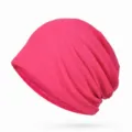 Berretto rosa leggero e traspirante per donna, comodo cappello estivo in cotone morbido - Taglia Unica (Elasticizzata) / A Strisce / Rosa Rosso Profondo