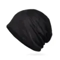 Berretto nero leggero traforato e traspirante per donna in morbido cotone sottile - Taglia Unica (Elasticizzata) / Mimetico / Nero