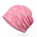 Berretto a turbante in cotone rosa sottile e traspirante da donna per il tempo libero - Taglia Unica (Elasticizzata) / Mimetico / Rosa