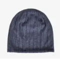 Berretto beanie e scaldacollo unisex grigio scuro sottile traspirante a coste doppio uso - Stile con Parte Superiore Chiusa / Taglia unica / Blu navy