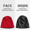 Bonnet d'hiver doublé en polaire montrant les textures extérieure et intérieure - Taille unique / Big Red (dark gray Velvet)-Winter