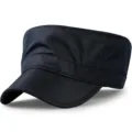 Men's breathable black flat-top military cap for summer outdoor sun protection - Standard Size (56-59cm) / Honeycomb Quick-dry Style / Navy Blue