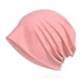 Bonnet slouchy en coton rose respirant pour hommes et femmes, bonnet léger de printemps - Taille unique / Rose Clair