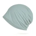 Bonnet slouchy en coton respirant et doux bleu-gris clair pour hommes et femmes - Taille unique / Bleu Azur