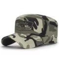 Berretto militare da uomo mimetico a testa piatta con dettaglio patch ARMY ricamata - Regolabile (56-60cm) / Stile 13 - Mimetico