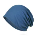Berretto in maglia traforata blu morbido per il tempo libero all'aperto - Taglia Unica (Elasticizzata) / Stile a Righe - Blu Reale
