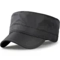 Black breathable mesh military flat top cap with sun protection for outdoor activities - Standard Size (56-59cm) / Honeycomb Quick-dry Style / Gray