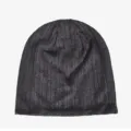 Berretto e scaldacollo in maglia a coste grigio antracite traspirante per uomo e donna - Stile con Parte Superiore Chiusa / Taglia unica / Grigio scuro