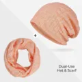 Set berretto e scaldacollo traspirante arancione chiaro, ideale per primavera estate - Stile a Doppio Uso / Taglia unica / Arancione