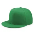 Gorra ajustable verde liso estilo hip-hop snapback con visera plana para hombre y mujer - Talla Adulto (56-60cm) / Verde