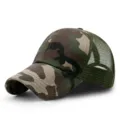 Casquette de baseball camouflage avec filet respirant pour protection solaire d'été - 56-59cm (Réglable) / Camouflage Filet Vert Armée