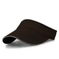 Sporty deep brown sun visor hat with wide brim for outdoor activities and sun protection - One Size Adjustable (56-59CM) / Coffee