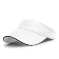 White lightweight sun visor hat with stylish black trim for outdoor summer sports activities - One Size Adjustable (56-59CM) / White