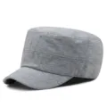 Grijze gemêleerde katoenen jersey cadet pet met versterkte stiksels - Eén maat voor 56-58cm / Lichtgrijs