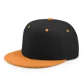 Gorra de béisbol hip hop ajustable en negro y naranja con visera plana de color sólido - 56-60cm / Naranja y Negro