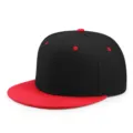 Gorra de béisbol hip-hop clásica en negro y rojo con diseño de visera plana ajustable - 56-60cm / Rojo Y Negro
