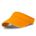 Vibrant orange sports sun visor with white piping detail for outdoor tennis and golf - One Size Adjustable (56-59CM) / Yellow