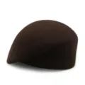Classic dark brown wool beret hat for women, elegant stewardess style for winter - One Size / Coffee