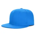 Gorra snapback hip-hop azul brillante con visera plana y broche ajustable - Talla Adulto (56-60cm) / Naranja