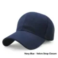 Gorra de béisbol de fieltro de lana azul marino con cierre de velcro. - 55-60cm / Ajuste de velcro / Azul marino