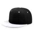 Gorra de béisbol de hip-hop con visera plana ajustable en dos tonos blanco y negro - 56-60cm / Blanco y Negro