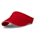 Sporty red sun visor hat for tennis and running featuring a minimalist empty top design - One Size Adjustable (56-59CM) / Red