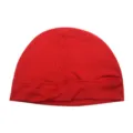 Detailed view of a vibrant red plain hip hop bboy skull cap with stretchy fabric texture. - One Size / Red