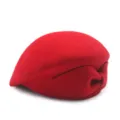Boina clásica de lana roja para mujer con un elegante lazo lateral para la moda de invierno - Talla única / Lazo Rojo / Rojo