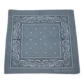 Bandana cuadrada unisex gris con patrón paisley 100% algodón para hip-hop y street dance - Gris