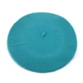 Classic retro teal wool beret hat for women, stylish and warm winter painter accessory - Lake Blue
