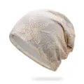 Elegante berretto in pizzo floreale beige per donna con tessuto a rete traspirante - Taglia Unica - Elastico / Stile 9 / Albicocca