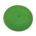 Classic vintage green wool beret hat for women, elegant winter warm painter cap - Grass Green