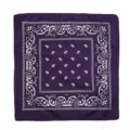 Bandana clásica de cachemira morada pañuelo hip hop cuadrado accesorio unisex - Púrpura profundo