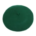 Elegant dark green wool beret hat for women, vintage style winter fashion accessory - Dark Green