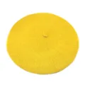 Classic vintage wool beret hat for women in vibrant yellow knitted artist style - Bright yellow