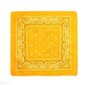 Bandana cuadrada de color amarillo brillante con estampado paisley para estilo hip-hop - Amarillo Dorado