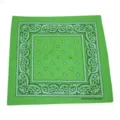 Bandana de algodón verde lime con patrón paisley para moda hip-hop y streetwear - Verde Manzana