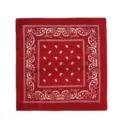 Bandana cuadrada roja con estampado paisley blanco clásico para el estilo hip-hop - Rojo