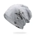 Berretto slouchy grigio con stelle di paillettes argento e rivestimento in pizzo - Taglia unica / Stile 14 / Grigio