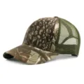 Casquette de camionneur en maille camouflage pour la protection solaire extérieure en vert. - 56-59cm (Réglable) / Camouflage Style 1